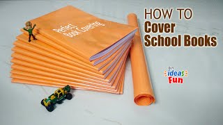 How to cover school books I Brown Paper Book Covering  | #DIYIDEASFUN