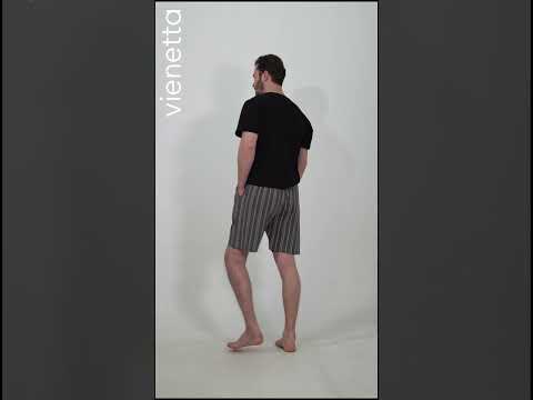 Купить Бавовняні чоловічі шорти в смужку VIENETTA MAN 4080861374 в Украина в Lingerie.ua - Одяг для дому та відпочинку, Відео 1