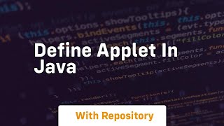 define applet in java