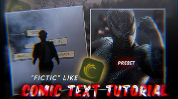 Fictic Like Comic Book text tutorial in ✅| Alight Motion  !! (+Preset)