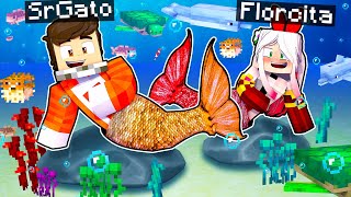 ¡MINECRAFT PERO NOS CONVERTIMOS EN SIRENAS! 🧜 😱 | SRGATO X FLOR SON SIRENAS REALES