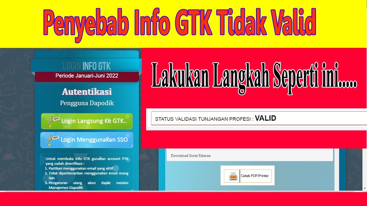 PENYEBAB INFO GTK TIDAK VALID DAPODIK 2022 YouTube