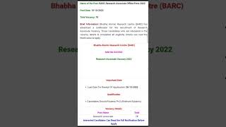 BARC 78 Research Associate Offline Form