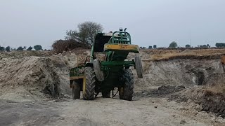 john deere 5042 D full heavy lodead in trolley worck in mud tractor video