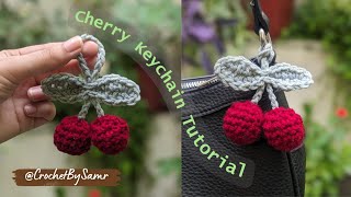 🍒 Crochet Cherry Keychain Tutorial | Cute & Easy DIY Crochet Keychain 🍒