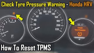 Tyre Pressure Warning Reset  Honda HRV  How To DIY