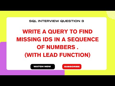 Write a query to find missing IDs in a sequence of numbers .(with Lead Window Analytic Function)