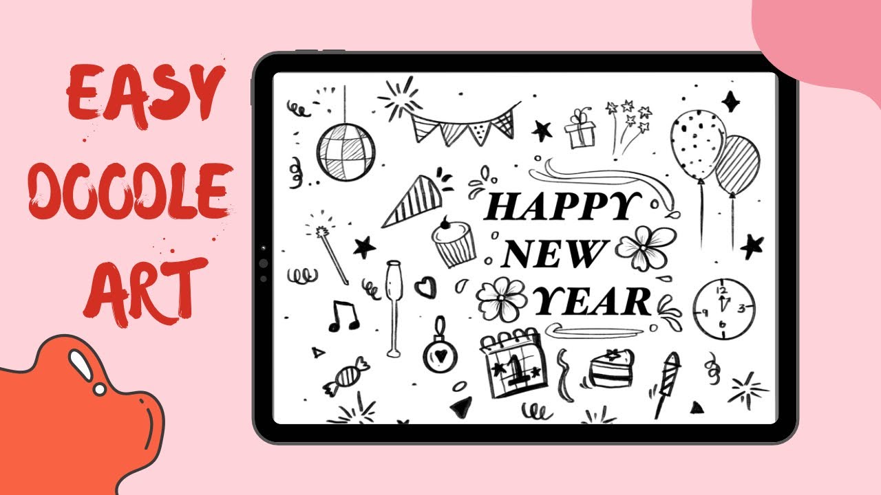 Easy Doodle Art on Autodesk Sketchbook l New Year Edition l Beginners Guide ✨