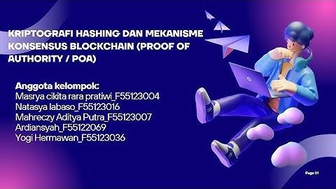 Kriptografi Hashing dan Mekanisme Konsensus Blockchain (Proof of Authority / PoA) 