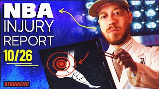 NBA DFS Injury Report Wednesday 10/26/22