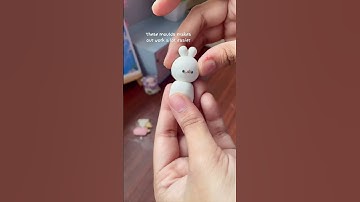 Making kawaii clay bunnies ✨       + would you call this cheating?#polymerclaycharms #claycrafts