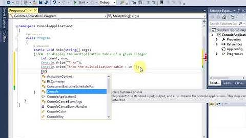 C# to display the multiplication table of a given integer