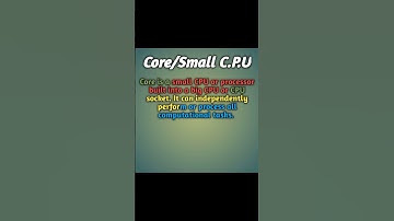 Core ||Small CPU ||Processor ||Brain of computer ||Technology ||Computer