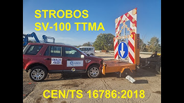 Trailer truck mounted attenuator TTMA Strobos SV-100 CEN/TS 16786:2018 Crash Test - 100 km/h