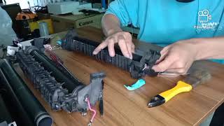 gestetner ricoh mp2014 mp2014ad replacing fusing assembly hot pressure roller @miracletechshooter