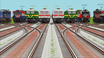 8 rails passing by curved branched railroad track risky railroad track/train sim world5 