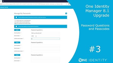 One Identity Manager | Upgrade 8.1 #3 | Password Questions and Passcodes
