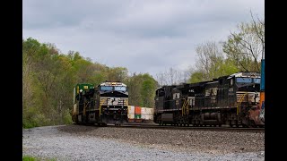 Norfolk Southern Intermodal Head on Pass and Startup at Highland on the Ft. Wayne Line.