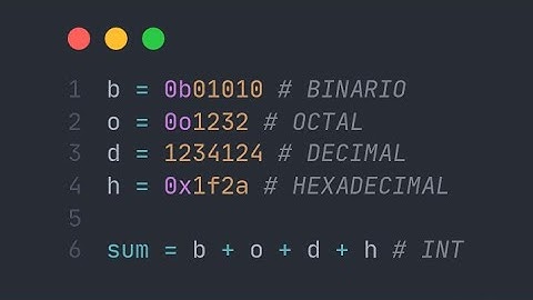Python declaración de Binarios, Octales y Hexadecimales