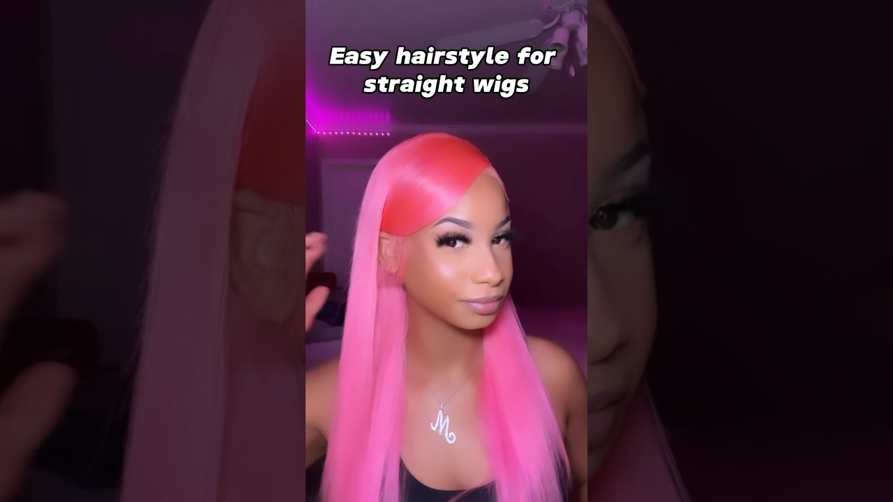 Pink frontal wig hairstyle💗 
