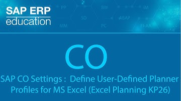 SAP CO Settings :  Define User-Defined Planner  Profiles for MS Excel (Excel Planning KP26)