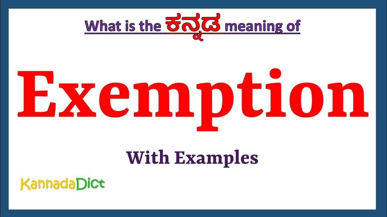 Tax Exemption Meaning In Tamil