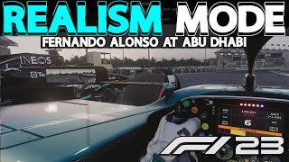 F1 23 REALISM MODE | Fernando Alonso at Abu Dhabi | NO HUD + COCKPIT + 100% RACE + TRACKIR