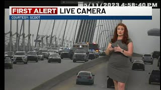 VIDEO: FIRST ALERT: Crash closes 2 lanes on Ravenel Bridge