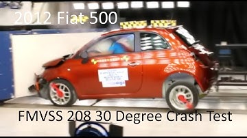 2012-2019 Fiat 500 FMVSS 208 Unbelted Frontal Crash Test (Right 30-Degree Angled)