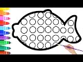 How to Draw Rainbow Fish POP IT for Kids/Как нарисовать радужную рыбу POP IT для детей
