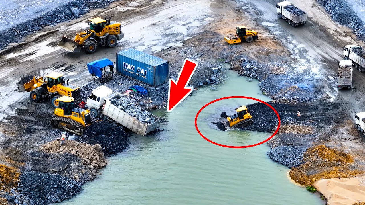Dozer Rescuing Part 319| OMG! Amazing! Dozer pushing & Heavy Recovery dump truck Stuck ...