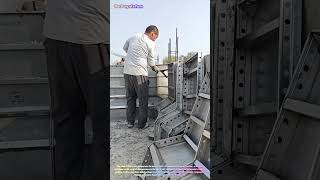 Watch a Skilled Worker Dismantle Aluminum Concrete Forms to Perfection! 🏗️🔧↓