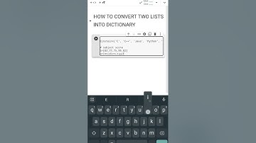 How To convert Two Lists into a Dictionary || Python programming