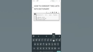 How To convert Two Lists into a Dictionary || Python programming