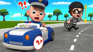 Oh No! A Thief Stole Rob’s Police Car Wheel 🚓| Police Baby Song | Rosoo Sing Along & Nursery Rhymes