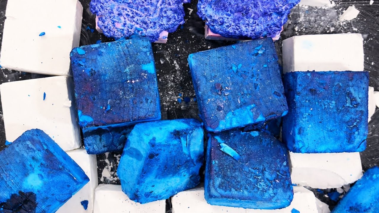 Super Crunchy Dyed Chalk ASMR| Oddly Satisfying || @asmr_powderdream ||