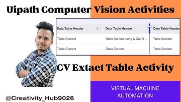 Uipath CV Extract Table | Computer vision Activity