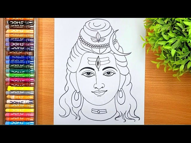 how to draw lord shiva || Easy drawing of Mahadev step by step - YouTube