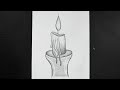 Pencil Drawing Of Candle || Beautiful Candle Drawing || Pencil Drawing