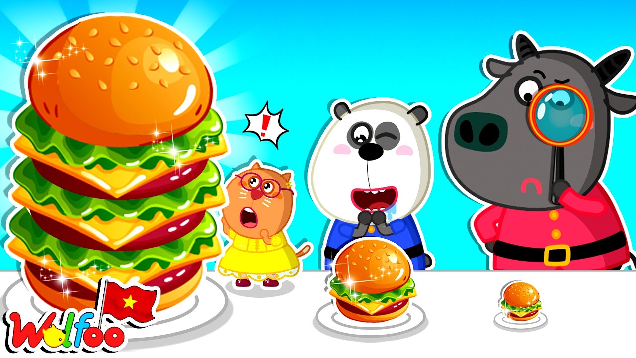 100 Ăn Lớp Thách Thức ⭐Ăn Bánh Burger Lớn 100+ Tầng ⭐ Wolfoo và Những Người Bạn | Wolfoo Tiếng Việt