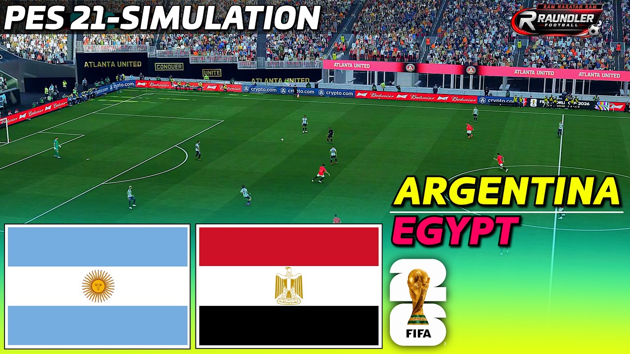 🔴LIVE - ARGENTINA vs EGYPT | FIFA World Cup 2026 | PES 21 Pre-Recorded Gameplay Simulation