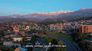 Вид на горы Алматы с дрона футажи