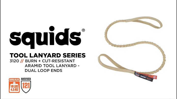 Squids® 3120 Burn + Cut-Resistant Aramid Lanyard Tethers Tools in Flame or Spark-Risk Environments
