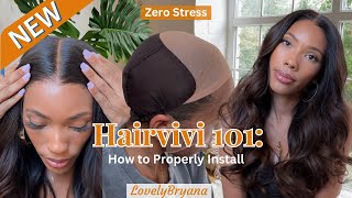 New Wig Cap | Zero Stress Glueless Wig (HOW TO) Properly Install Hairvivi Wig | LovelyBryana