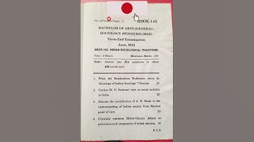 BSOE-142 Indian Sociological Traditions ||June-2023|| Ignou exam #Sorts