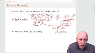 Multivariable Calculus - Ch 11.7 - Definition of Local Extrema and How to Calculate Them