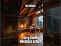 10 Hours Winter Cabin Fireplace & Snowstorm Sounds for Deep Sleep | No Ads | Black Screen