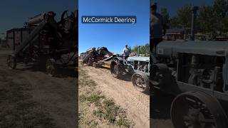 IHC McCormick Deering Tractor and Threshing Machine on the Move