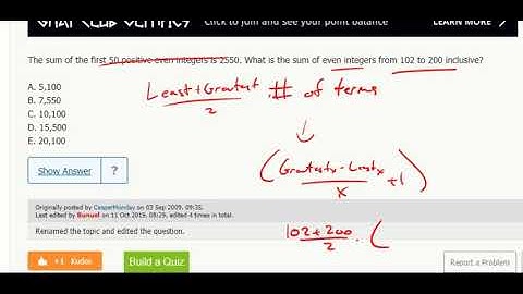 Number Prop 4- The sum of the first 50 positive even integers is 2550. What is the sum of even...