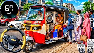 City Tuk Tuk Rickshaw Driving 3D Best Rickshaw Pick Drop Passenger Transport Real Android Gameplay screenshot 2